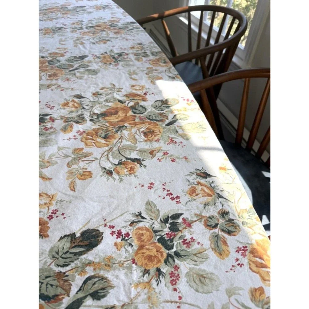 Le Telerie Toscane Heirloom Tablecloth 100% Cotton Floral Luxury Italy 96x66